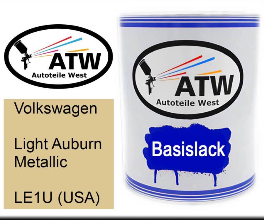 Volkswagen, Light Auburn Metallic, LE1U (USA): 1L Lackdose, von ATW Autoteile West.